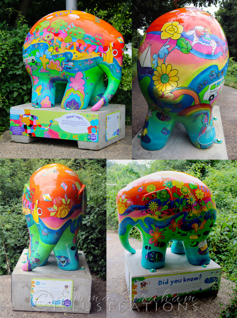 Lucy in the sky with diamonds - Elmer sculpture